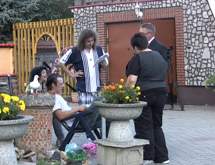 Besprechung vor der nächsten Einstellung