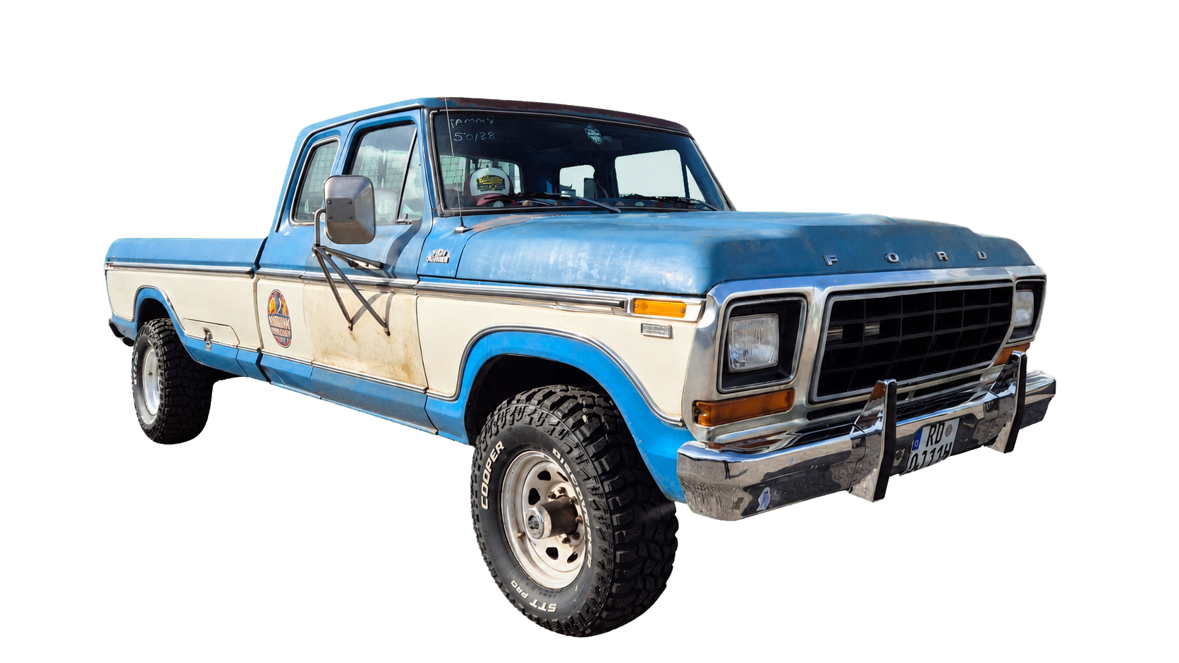Blau-weißer klassischer Ford Pickup